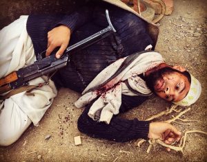 An Afghan insurgent meets a grisly end